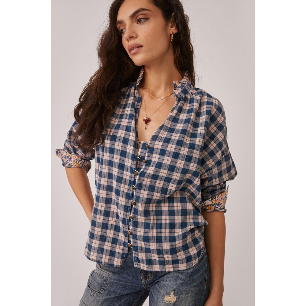 Pilcro Plaid The Tavi Button Down Shirt Size Small